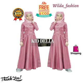 Gamis anak Danniskids ada Gliter Wilda_fashion/Baju anak Girl/Kebaya anak Modern/fashion anak muda/dress เสื้อผ้ามุสลิม สําหรับเด็กผู้หญิง/ชุดเกมร่วมสมัย/