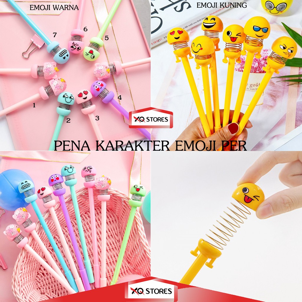 XQSTORES EMOJI CHARACTER PEN PER / SPRING CHARACTER PEN / EMoji PER / EMOJI PEN / EMJI / PEN