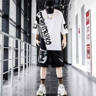 Freedom Boy✨ชุดเซทเสื้อ+กางเกงขาสั้นผู้ชาย แฟชั่นสไตล์เกาหลี