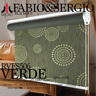 RVFS506 ม่านม้วน ทึบแสง สีเขียว VERDE รุ่น “FABIO &amp; SERGIO”