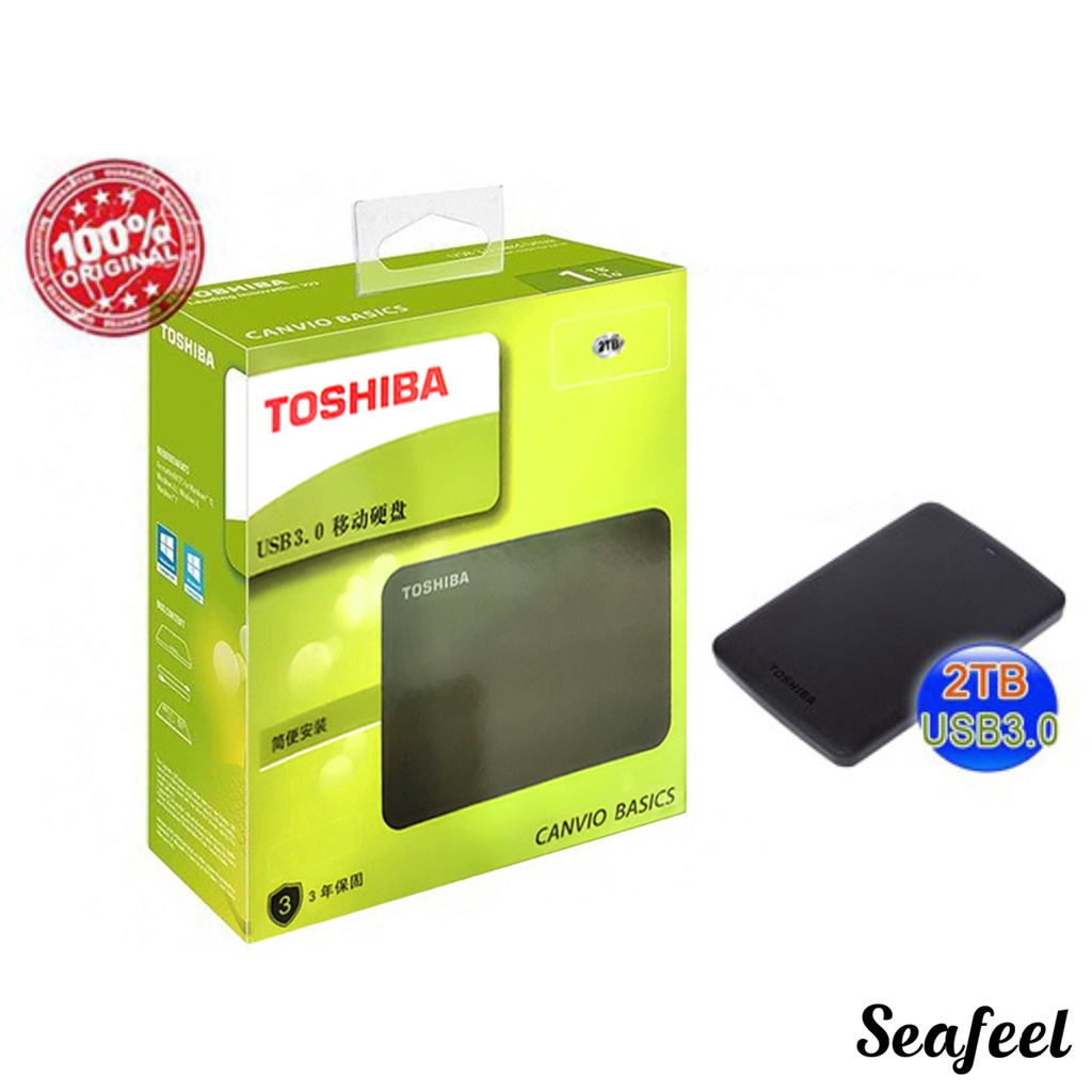 (Seafeel) TOSHIBA 500GB/1TB/2TB High Speed USB 3.0 External Hard Disk Drive for PC Laptop
