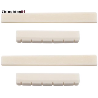 Classical Guitar Bone Slotted Saddle Nut Set