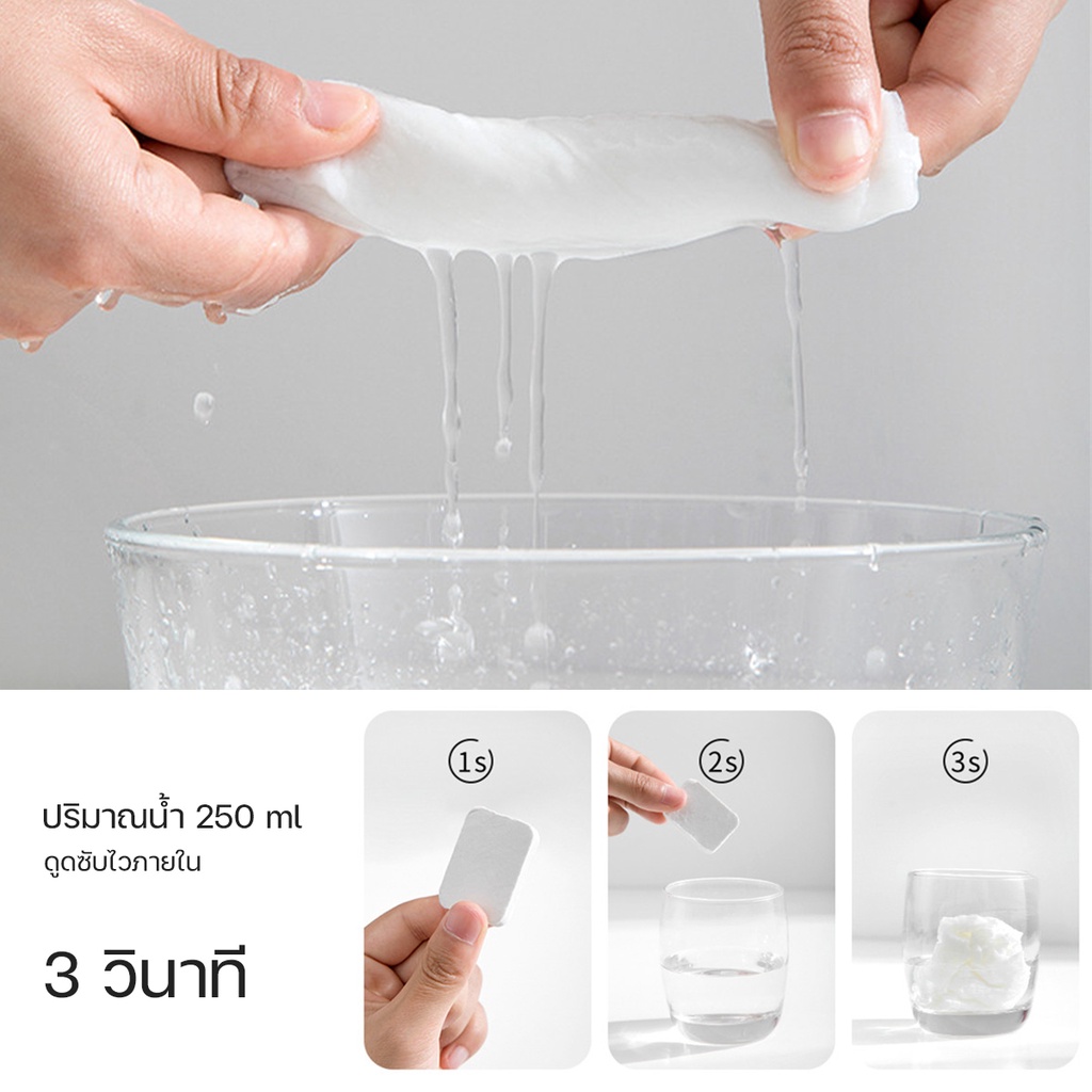 ผ้าขนหนูอัดเม็ด ผ้าพกพา 24x30cm ทิชชู่อัดเม็ด ผ้าอเนกประสงค์ แบบใช้แล้วทิ้ง เหมาะสำหรับพกพา - รูปที่ 4