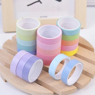 เทปวาชิ สีพื้น หลายลาย สําหรับตกแต่งสมุดภาพ เครื่องเขียน โรงเรียน 5 ม้วน