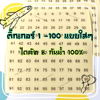 สติ๊กเกอร์ใส 1-100 , 1-200  เส้นผ่าศูนย์กลาง 1 ซม.กันน้ำ