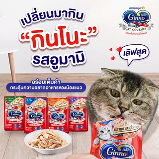 อาหารแมวกินโนะ Ginno ขนาด 60g. กินโนะ กินโนะ กินโนะ แคท กูร์เมต์!! รสชาติอูมามิ ที่เหมียวฟินติดใจ! แมวอายุ 6 เดือนขึ้นไป