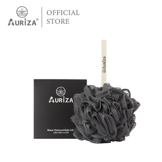ใยขัดผสม Antibac!! Auriza Black Charcoal Bath Lilly ใยขัดผิวสำหรับอาบน้ำ