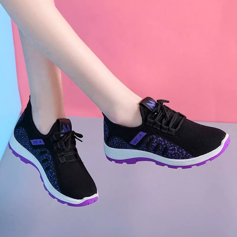 Fshoes 🍄รองเท้าผ้าใบแต่งลวดลาย มี 2 สี น้ำหนักเบา ใส่สบาย ออกกำลังกายก็ดี ใส่ลำลองก็ได้