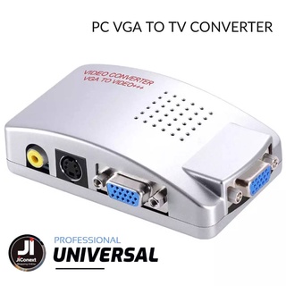 PC To TV Converter Box VGA to TV AV RCA Signal Adapter Converter Video Switch Box Composite Supports NTSC...