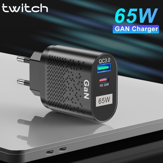 ที่ชาร์จ USB PD 65W GaN QC 3.0 PD3.0 USB Type C ชาร์จเร็ว