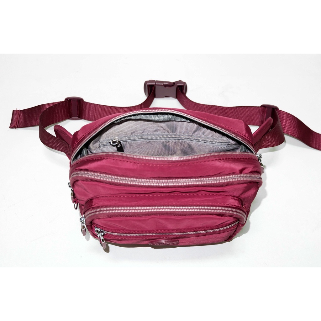 PL กระเป๋าคาดเอว ผ้าร่มแบบลายย่นรุ่นใหม่ น้ำหนักเบา รุ่นนี้เป็นงานซิปซ่อนและโลโก้+หัวซิปแบบใหม่ ขนาด8.5