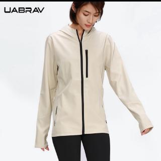 UABRAV Sport Jacket Women Zipper Running Fitness Yoga Jacket Long Sleeve Quick Dry