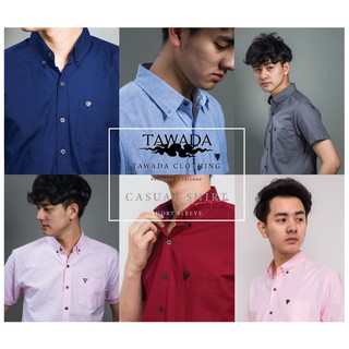 เสื้อเชิ้ตผู้ชาย เสื้อเชิ้ต แขนสั้น คอปก Tawada Oxford Slimfit โปรลดพิเศษ 5สีสดใส โดนใจตอนรับหน้าฝน 💸พร้อมส่งทันที‼️💸