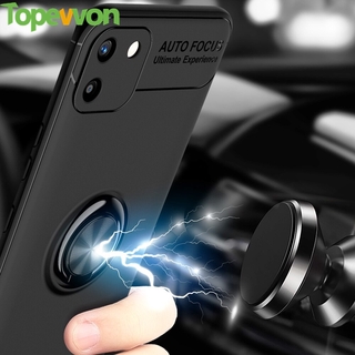 OPPO Realme C11 C2 C3 3 5 6 Pro A72 A92 Case, Metal Ring Stand Soft Silicone Cover