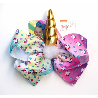 HACHITA JOJO SIWA BOW โบว์โจโจ้ฮิตติดเทรน ไซด์ใหญ่ 8 นิ้ว Unicorn  เข่าสีทอง สีสันสดใส เก๋ไก๋ น่ารัก^^