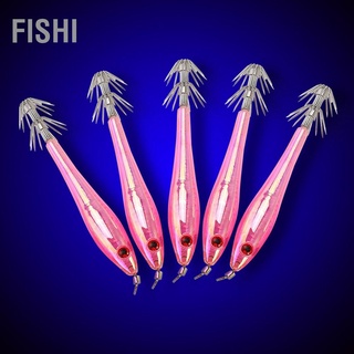 Fishi เหยื่อตกปลาพลาสติก 6 สีขนาด 9.5 ซม. 5 ชิ้น