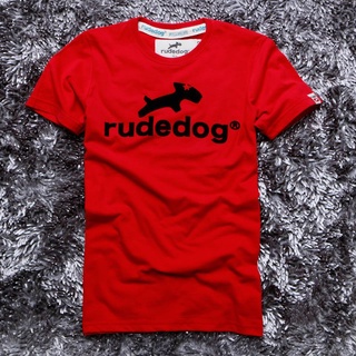 rudedog เสื้อคอกลม ชาย หญิง  รุ่น Logo15 สีแดง