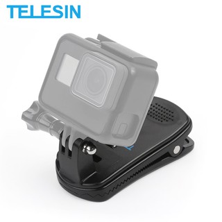 TELESIN 360 Rotational Backpack Clamp Clip Mount for GoPro, OSMO, SJCAM, Xiaomi Yi, Fusion, All Action Cameras