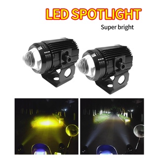 ไฟสปอร์ตไลท์ led 2สี ขาว+เหลือง สปอร์ตไลท์ led มอเตอร์ไซค์ ไฟหน้า led มอเตอร์ไซค์