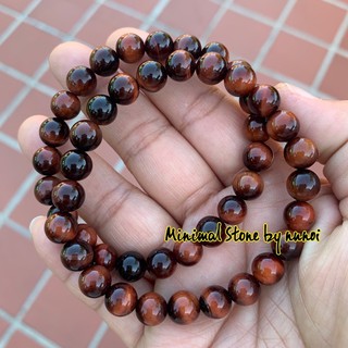 หินเรดไทเกอร์อายส์ (Red Tiger Eye) ขนาด 8 มิล ความยาว 14-18 cm. เส้นละ 199.-