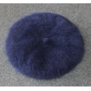 Fur beret beanie hat (navy)