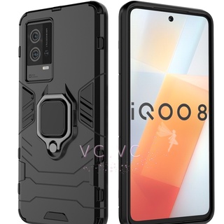 VIVO iQOO 8 Pro เคสโทรศัพท์มือถือ ที่วางโทรศัพท์ในรถยนต์ วงแหวนแม่เหล็ก ฝาหลังป้องกันการตก เคสกันกระแทกแบบแข็ง