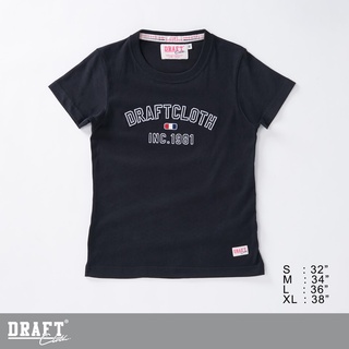 เสื้อยืด draft ลาย 1981inc สีดำ  ทรงเข้ารูปผู้หญิง