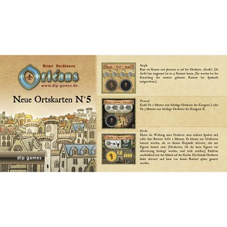 โปรโม อุปกรณ์เกมส์ Orleans: Neue Ortskarten No. 5 Premium Exclusive Tiles ตัวจริงต้องเก็บให้ครบ
