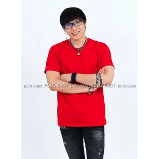 เสื้อยืดแฟชั่น ผู้ชาย T-Shirt Cotton 100% คอกลม แขนสั้น สีแดง