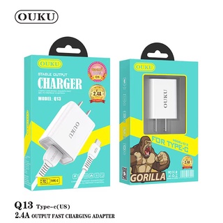 ถูกที่ส OUKU Q13 สายชาร์จพร้อมปลั๊ก ชาร์จเร็ว Charger Set Fast Charging 2.4A ชาร์จไวจ่ายไฟแรง สำหรับ for L/Micro/type-c