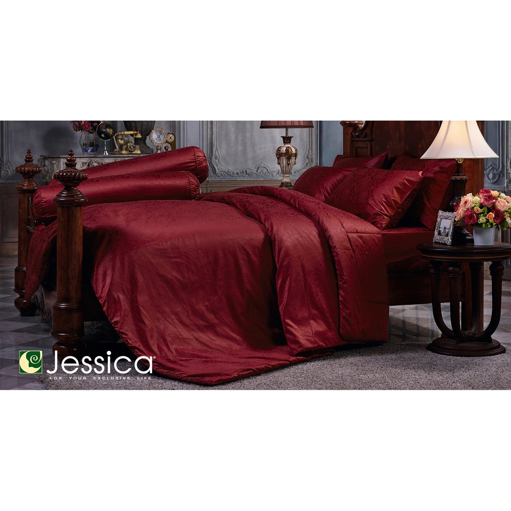 QS705 : Jessica รุ่น Jacquard Silk Shine ทอ 500 เส้น ชุดเครื่องนอนเจสซิก้า แจ็คการ์ด ซิลค์ชายน์ (ผ้าปู 5 , 6 ฟุต/ผ้านวม)