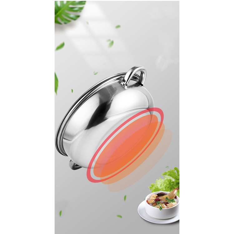 หม้อนึ่งสเตนเลส 2ชั้น ขนาด28cm หม้อสแตนเลส มีหูจับ หม้อนึ่งอเนกประสงค์ สุกี้ ต้ม 2ชั้น หม้อ หม้อด้ามจับ หม้อนึ่งไอน้ำ - รูปที่ 4