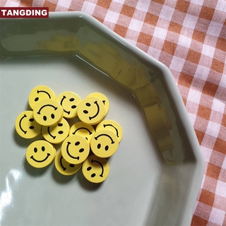 【COD Tangding】ลูกปัดลายการ์ตูนหน้ายิ้มสีเหลือง 50 ชิ้น / ชุด