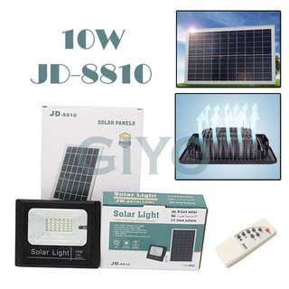 ไฟโซล่าเซลล์ Solar LED Light 10W 6500k สปอตไลท์ โซล่าเซลล์ JD-8810 แสงสีขาว / 0643