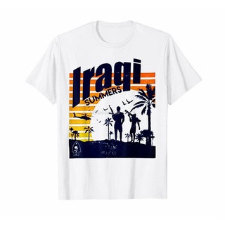 Gildan ราคา จํากัดเวลา เสื้อยืดลําลอง ผ้าฝ้าย 100% แขนสั้น คอกลม พิมพ์ลาย Iraqi แฟชั่นฤดูร้อน สีขาว สําหรับผู้ชายSize S-