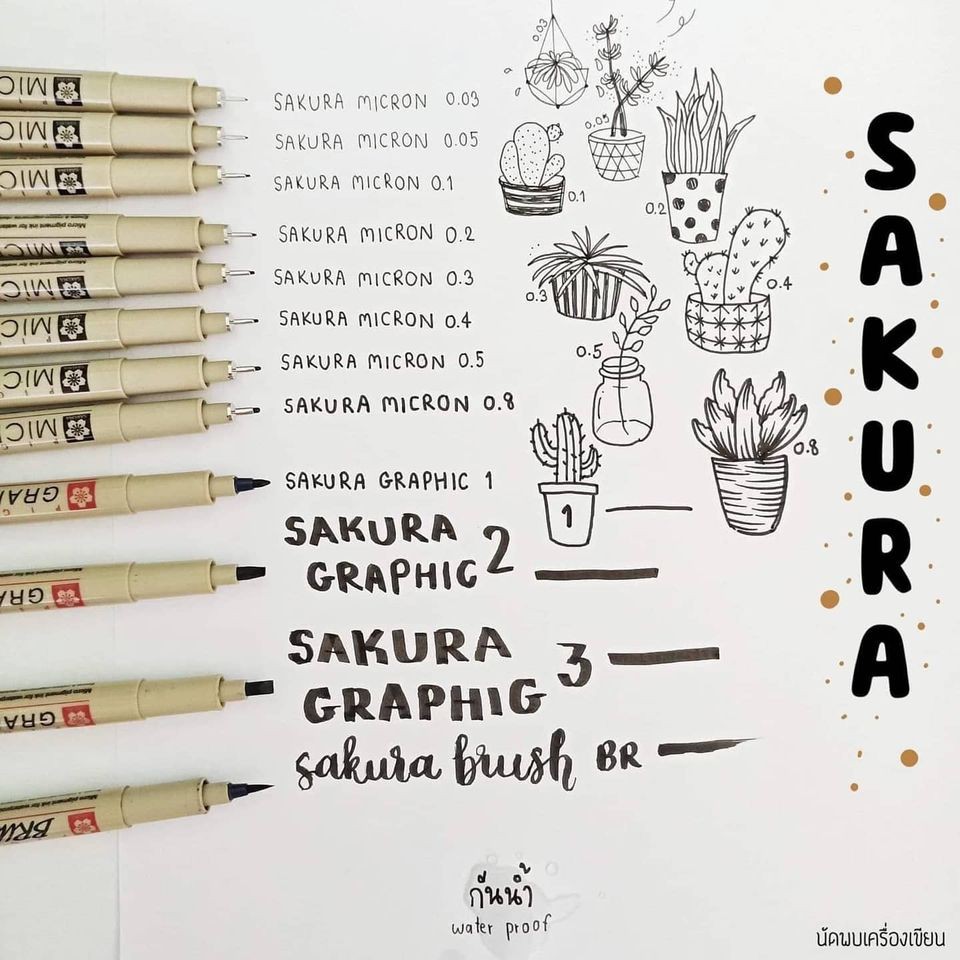 Sakura ปากกาพิกมา ปากกาตัดเส้น Pigma Micron รุ่น XSDK หมึกสีดำ กันน้ำ (ของแท้ผลิตจากญี่ปุ่น)