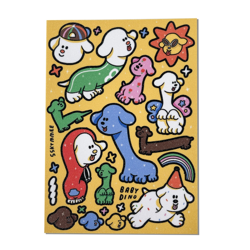 ssktmmee - glitter sticker (baby dino)