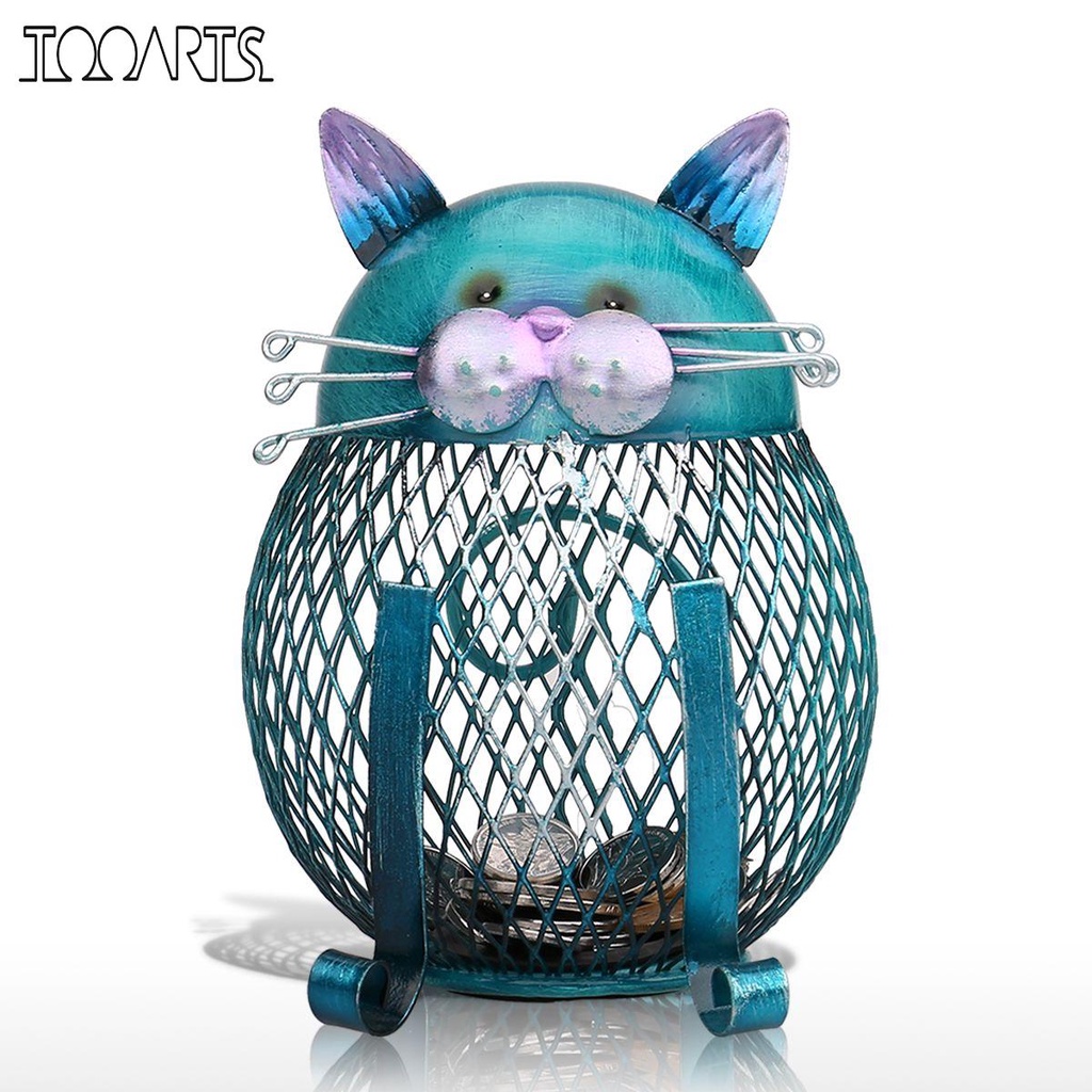 กระปุกออมสินTooarts Cat iggy Bank Metal Coin Bank Money Box Figurines