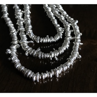 สร้อยคอเงินแท้ สร้อยคอสายฝอ เงินขัดขาว งาน Handmadeจากช่างฝีมือชาวเชียงใหม่ silver necklace