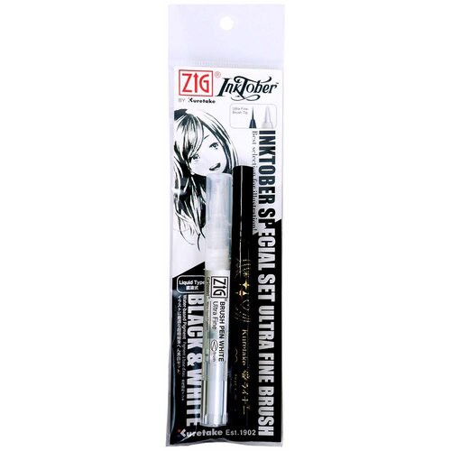 ชุด KURETAKE ZIG Inktober Special Set แปรง Ultrafine 2 ชิ้น IKTB-20/2V