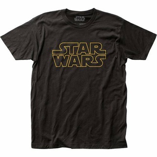 คอลูกเรือเสื้อยืด ผ้าฝ้าย 100% พิมพ์ลายโลโก้ Star Wars คุณภาพสูง สีดํา สําหรับผู้ชายS-5XL