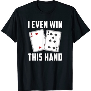 ROUND คอลูกเรือเสื้อยืด พิมพ์ลายโป๊กเกอร์ Texas HoldEm 7 Poker สําหรับผู้ใหญ่-4XL