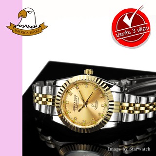AMERICA EAGLE นาฬิกาข้อมือผู้หญิง สายสแตนเลส รุ่น AE8001L - SilverGold/Gold