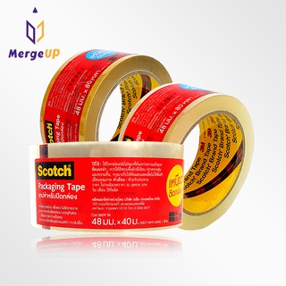 เทปปิดกล่อง โอพีพี เทป 3M Scotch 48 มม. 80 เมตร สีน้ำตาล / สีใส OPP Tape เทปใส เทปขุ่น เทปน้ำตาล