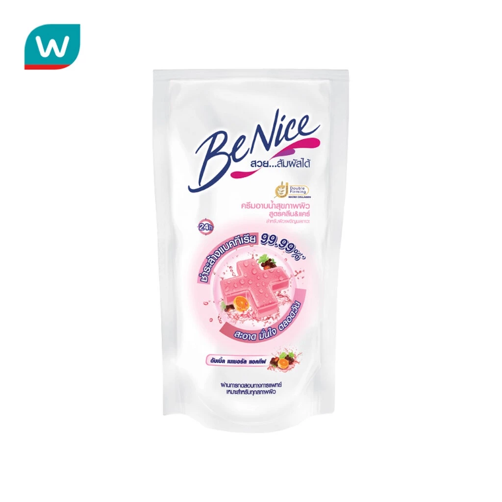 Benice บีไนซ์ ครีมอาบน้ำ แอนตี้ แบคทีเรีย คลีน แอนด์ แคร์ 400 มล. ถุงเติม