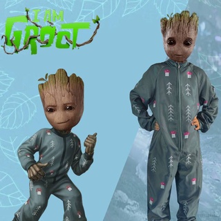 Ag I Am Groot Onepiece ชุดบอดี้สูทคอสเพลย์ แขนยาว ลายการ์ตูนอนิเมะ สําหรับเด็ก