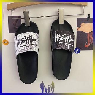 Original graffiti alphabet outdoor soft bottom personality beach slippers รองเท้าแตะ