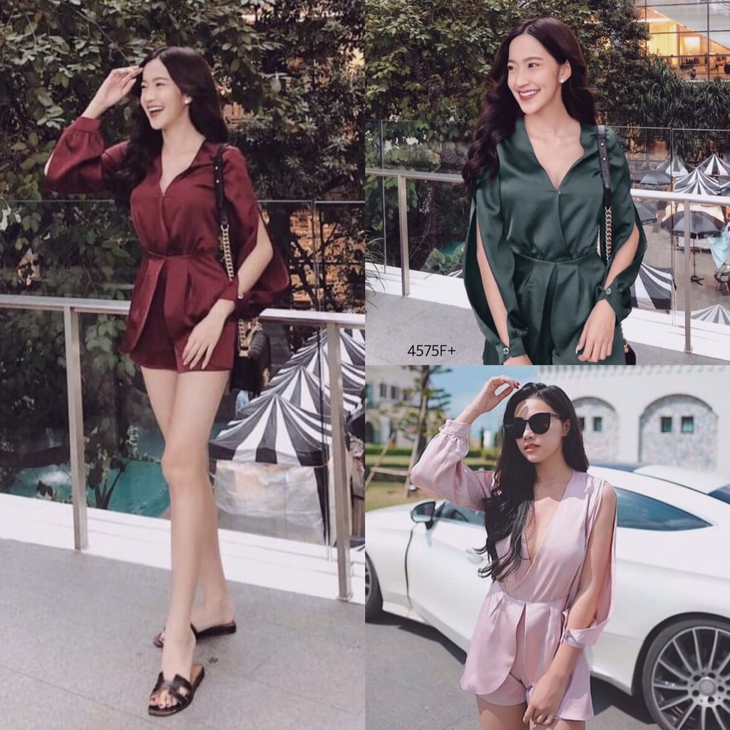 G4575  จั้มสูทขาสั้น LSP แขนผ่า