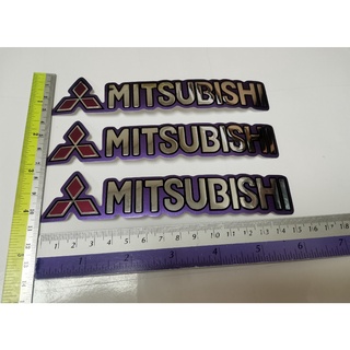 สติ๊กเกอร์ฟอยด์ ปั๊มนูน คำว่า MITSUBISHI ติดรถ แต่งรถ มิตซูบิชิ sticker สวย