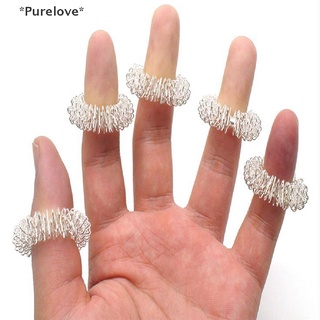 Purelove 10pcs Stainless Steel Finger Massage Ring Acupuncture Ring Therapy Relax Blood